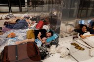 Underground makeshift shelters in Tel Aviv