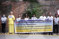 Nepalese Activists Demonstrate In Front Of The Iranian Consulate Demanding An End To The Israel-Iran War