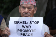 Nepalese Activists Demonstrate In Front Of The Israeli Embassy Demanding An End To The Israel-Iran War