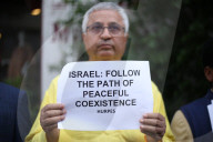 Nepalese Activists Demonstrate In Front Of The Israeli Embassy Demanding An End To The Israel-Iran War