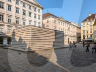 Tourist Group At Holocaust Memorial In Vienna’s Jewish Quarter
