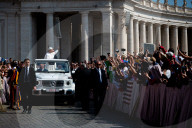 Pope Leo XIV Arrives To Lead His Weekly General Audience At St Peter's Square In The Vatican On June 18, 2025.