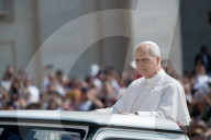 Pope Leo XIV Arrives To Lead His Weekly General Audience At St Peter's Square In The Vatican On June 18, 2025.
