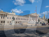 Police Presence At Austrian Parliament Building In Vienna