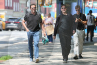 Hugh Jackman arrives for his final performance of 'Sexual Misconduct of the Middles Classes' in New York City