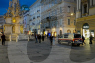 Police Patrol On Graben Shopping Street In Vienna