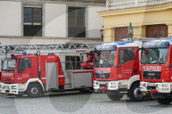 Fire Department Vehicles Of Stadt Wien In Central Vienna