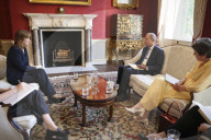Rachel Reeves UK Chancellor of the Exchequer meets CEO of Barclays C.S. Venkatakrishnan