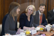 Rachel Reeves UK Chancellor of the Exchequer holds a wholesale services roundtable