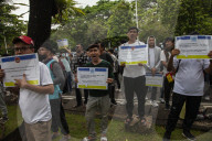 Asylum Seekers Demonstrate In Front Of US Embassy Jakarta