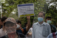 Asylum Seekers Demonstrate In Front Of US Embassy Jakarta