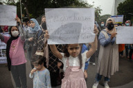 Asylum Seekers Demonstrate In Front Of US Embassy Jakarta