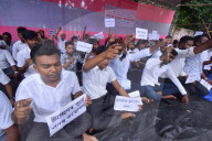 AAMSU Protest Against Eviction Drives In Assam 