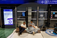 Underground makeshift bomb shelters in Tel Aviv