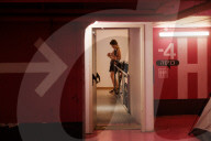 Underground makeshift bomb shelters in Tel Aviv