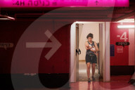 Underground makeshift bomb shelters in Tel Aviv
