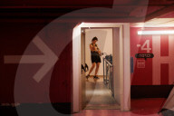 Underground makeshift bomb shelters in Tel Aviv