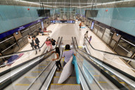 Underground makeshift bomb shelters in Tel Aviv