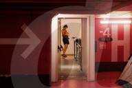 Underground makeshift bomb shelters in Tel Aviv