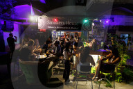 Tel Aviv youth enjoy a quiet moment between missile alerts