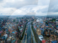 Drone View Of Gwarko Overpass  Highway In Lalitpur, Nepal.