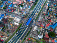 Drone View Of Gwarko Overpass  Highway In Lalitpur, Nepal.