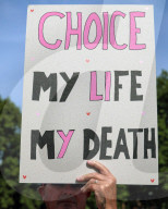 Assisted Dying Bill Protests in London, UK.