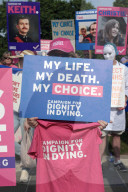Assisted Dying Bill Protests in London, UK.