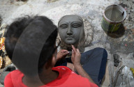 Artisians Making Idols For Durga Puja In Kolkata, India