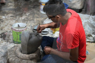 Artisians Making Idols For Durga Puja In Kolkata, India