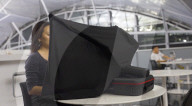 Pop-up screen ith built in projector