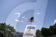 View Of  The White House / Some   Protesters  Out Side The White House 