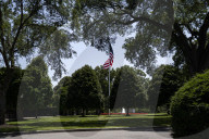 View Of  The White House / Some   Protesters  Out Side The White House 