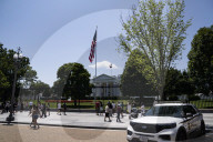 View Of  The White House / Some   Protesters  Out Side The White House 