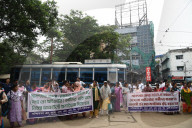 West Bengal State Rural Livelihoods Mission (WBSRLM) Schedule Caste Workers  Protest Rally