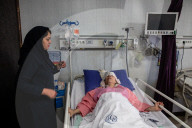 Iranian victims of Israeli air strikes in hospital