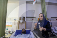 Iranian victims of Israeli air strikes in hospital