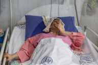 Iranian victims of Israeli air strikes in hospital