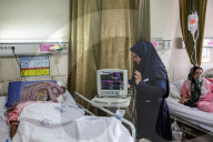 Iranian victims of Israeli air strikes in hospital