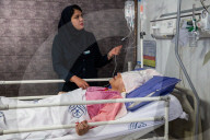 Iranian victims of Israeli air strikes in hospital