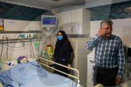 Iranian victims of Israeli air strikes in hospital