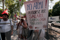 Stop ReArm Europe Demonstration Against War In Rome