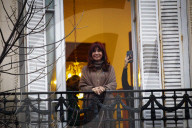 Cristina Fernández De Kirchner From The Balcony Of Her House