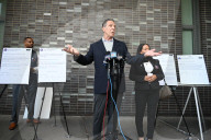 Former Governor Of New York State And Current New York City Mayoral Candidate Andrew Cuomo Speaks At A News Conference