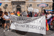 Protest By The Transfeminist Collective In Barcelona.