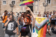 Protest By The Transfeminist Collective In Barcelona.