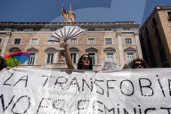 Protest By The Transfeminist Collective In Barcelona.