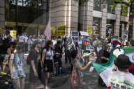 Crowd Of People Gathering Protesting Out Side Of The Washington Post Building They Started Marching To The White House 