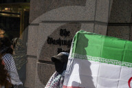 Crowd Of People Gathering Protesting Out Side Of The Washington Post Building They Started Marching To The White House 