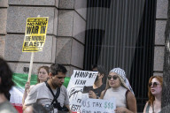 Crowd Of People Gathering Protesting Out Side Of The Washington Post Building They Started Marching To The White House 